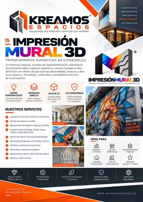 Impresión Mural 3D - Kreamos Espacios