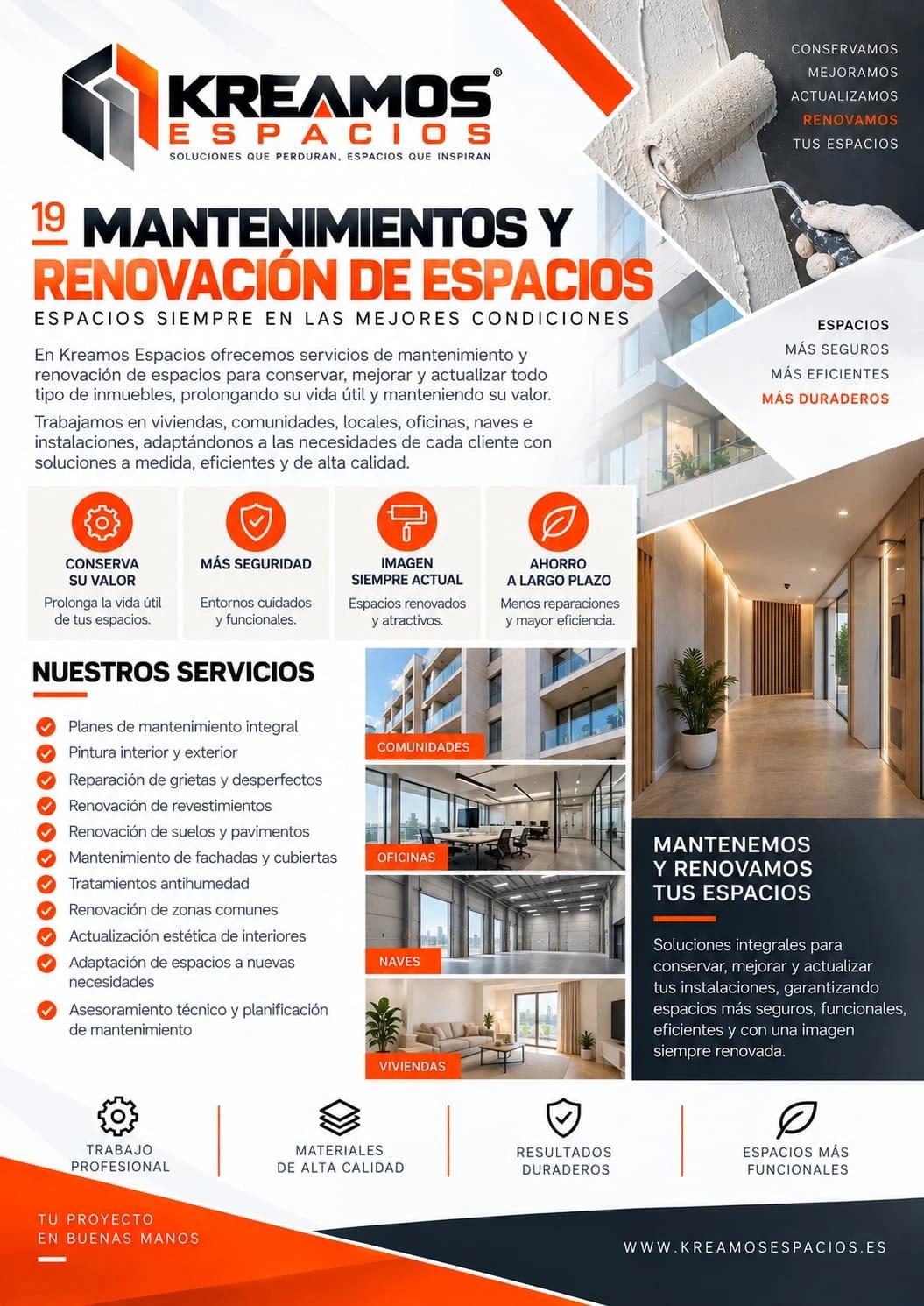 Mantenimientos y Renovación de Espacios - Kreamos Espacios